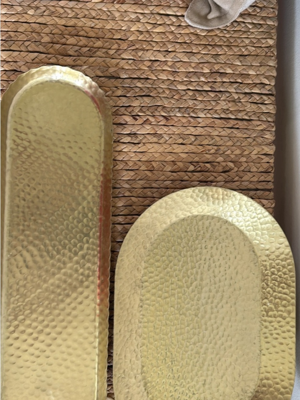 Threshold Gold Hammered Metal Decorative Trays